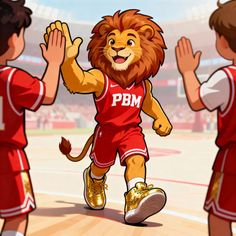Athletic Lion Character for Community Engagement
