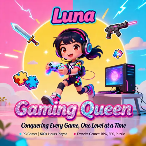 Stylish Gaming Profile for Cartoon Girls