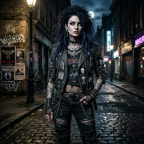 Gothic Punk Woman: Edgy Urban Style Icon