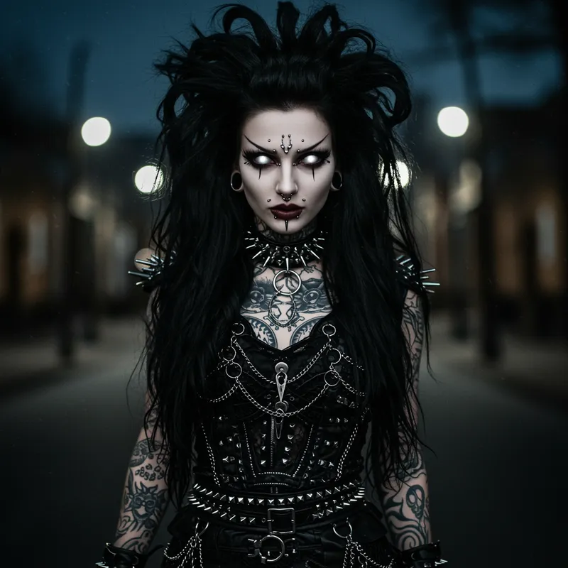 Gothic Punk Woman: Edgy Urban Style Icon