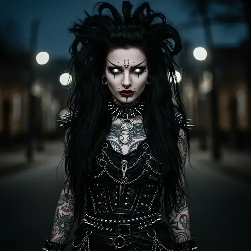 Gothic Punk Woman: Edgy Urban Style Icon