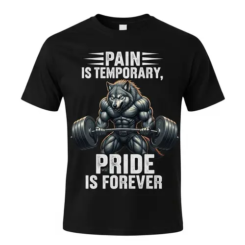 Motivational T-Shirt Design with Wolf Logo