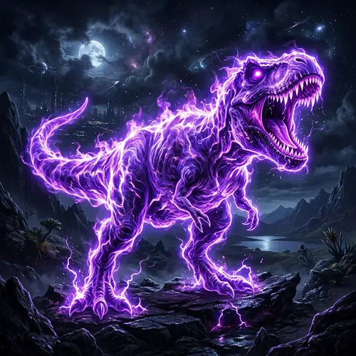 Purple Plasma T-Rex Art