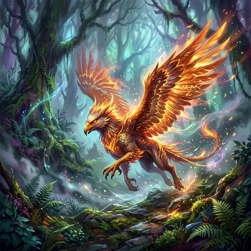 Mystical Forest Creature: Fantasy Illustration in Vibrant Colors