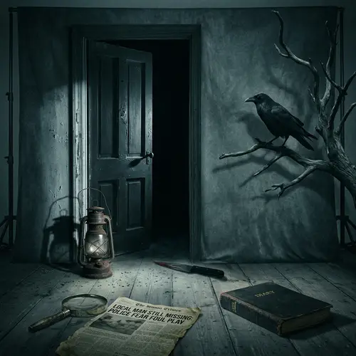 Haunting Horror Crime Scene Studio Backdrop - Dark & Eerie