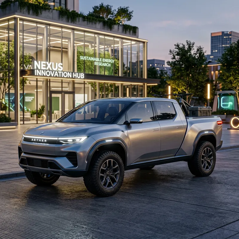 Futuristic Electric Truck Design | Modern Rivian Cybertruck Mix