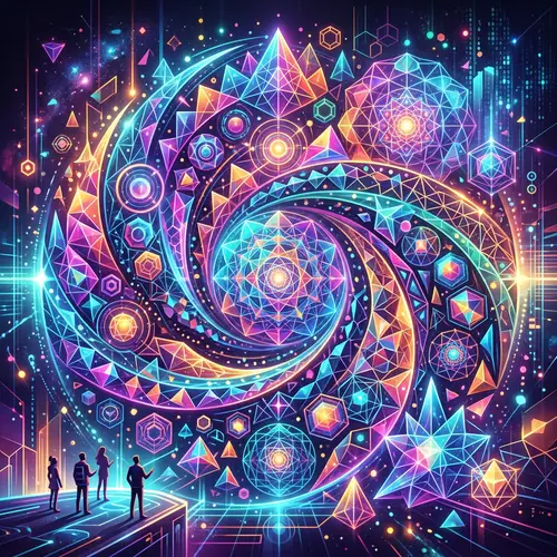 Vibrant Geometric Digital Designs | Colorful Patterns & Shapes