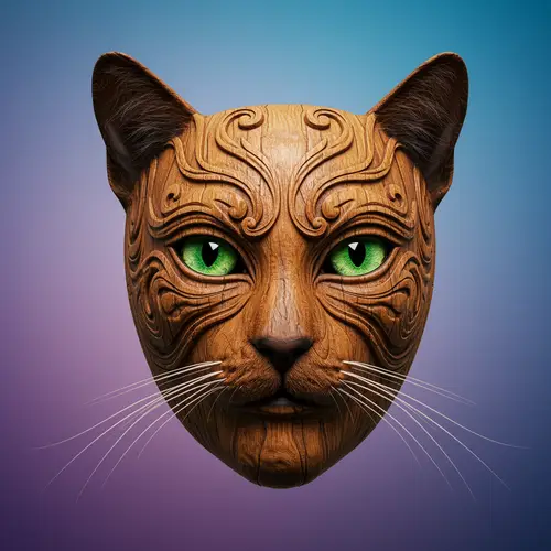 Cat Wooden Mask Transformations