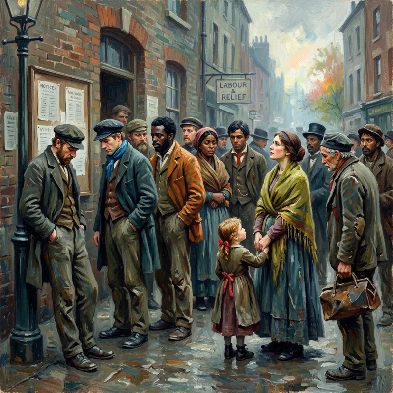 Emotive Impressionist Painting of Unemployment