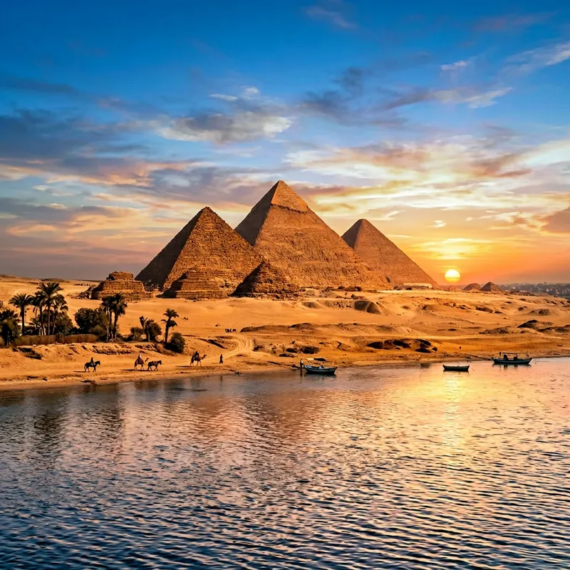 Pyramids and Sea: Mystical Beauty