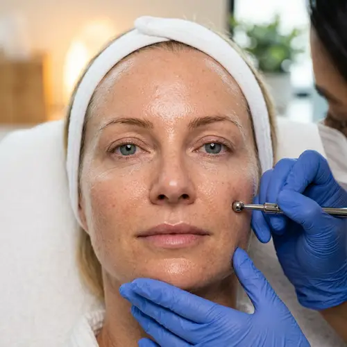 Detailed Face Beauty Industry-Inspired Shot in Cosmetology Office
