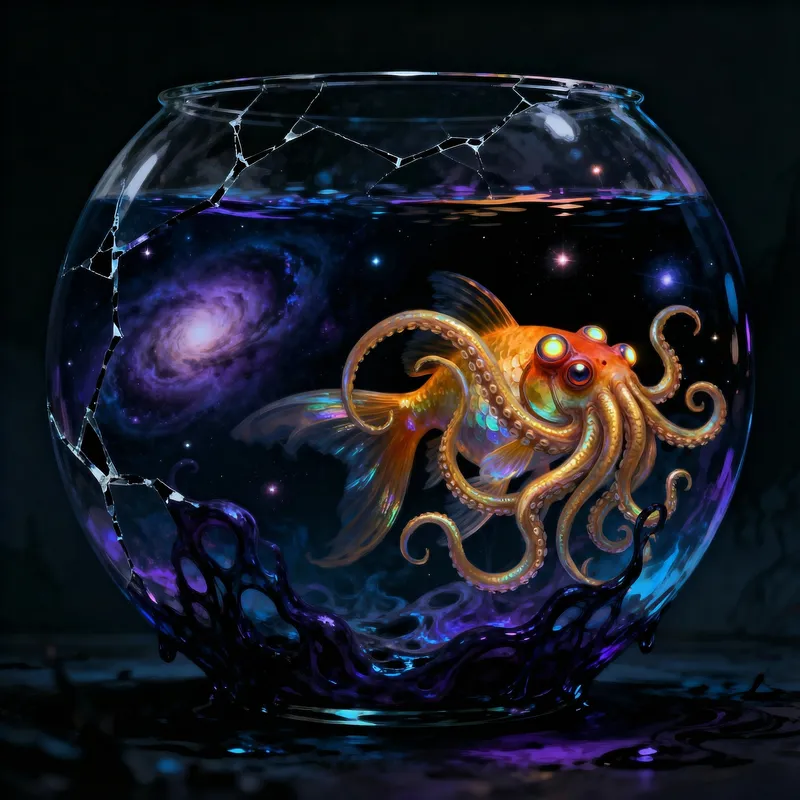 Cthulhu-Inspired Goldfish with Tentacles