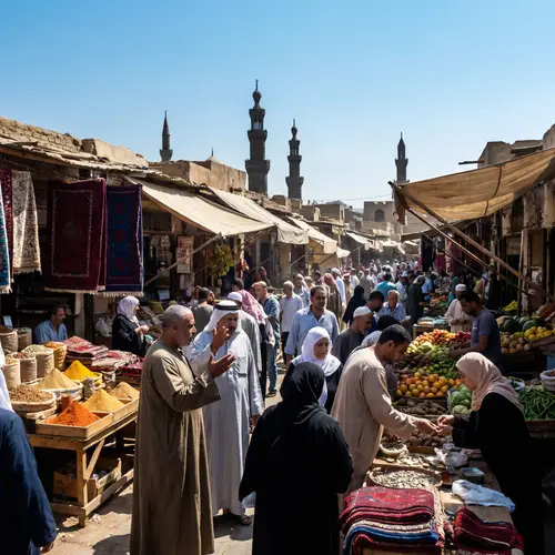 Traditional Middle-Eastern Market Scene | Diverse Trading Hub