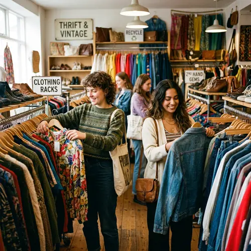 Women Shopping at a Second Hand Store