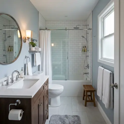 Spacious 12x6 Bathroom with Tub and Shower