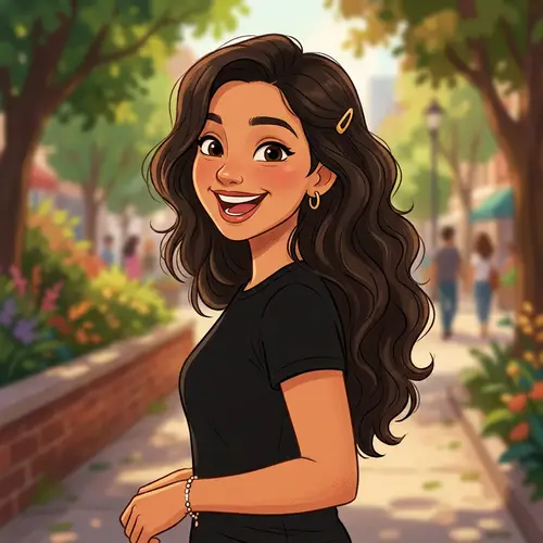 Playful Hispanic Girl Cartoon Character Illustration