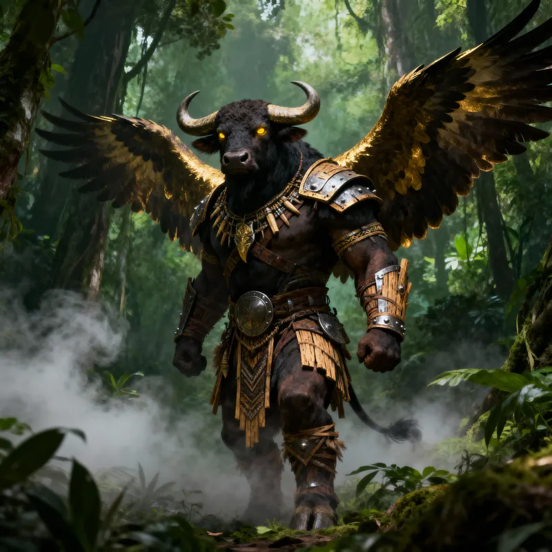 Jungle Warrior: Buffalo-Eagle Hybrid Hero