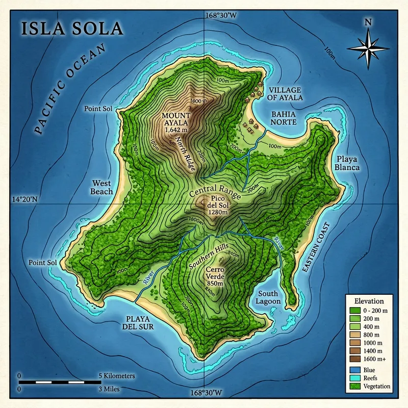 Pacific Island Map: Stunning Topography and Lush Landscapes