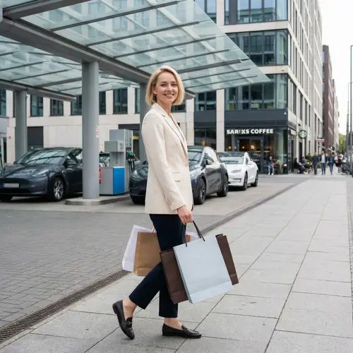 Elegant Young Woman Shopping | Modern Urban Scene