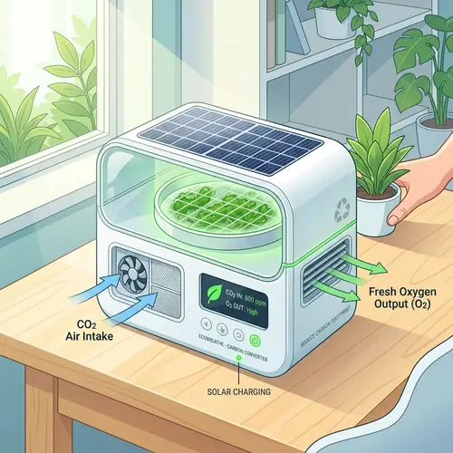 Compact Solar-Powered CO2 to Oxygen Device