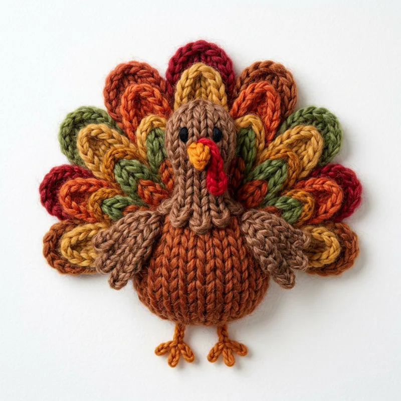 Fluffy 2D Turkey Design in Yarn Fluffy 2D Turkey Design in Yarn