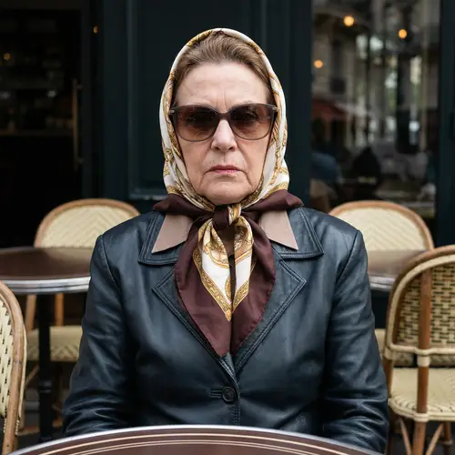 65-Year-Old Granny with a Stylish Scarf