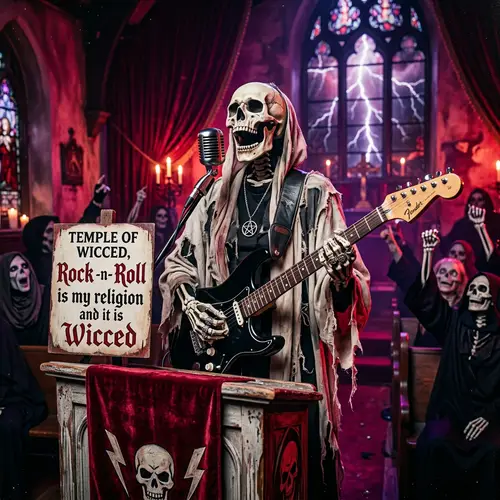 Temple of Wicced: Female Skeleton Preacher Rock-n-Roll Gig
