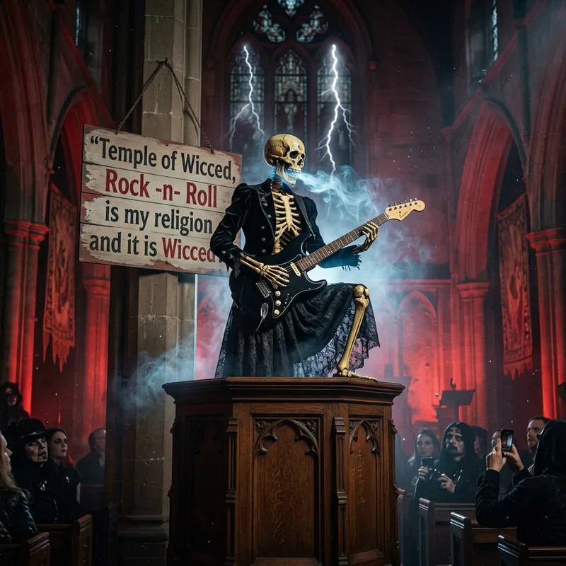 Temple of Wicced: Eerily Captivating Rock -n- Roll Skeleton Preacher