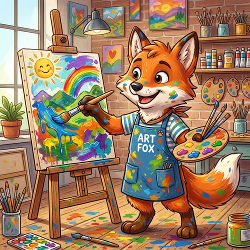 Creative Mascot with Paint Brush Design