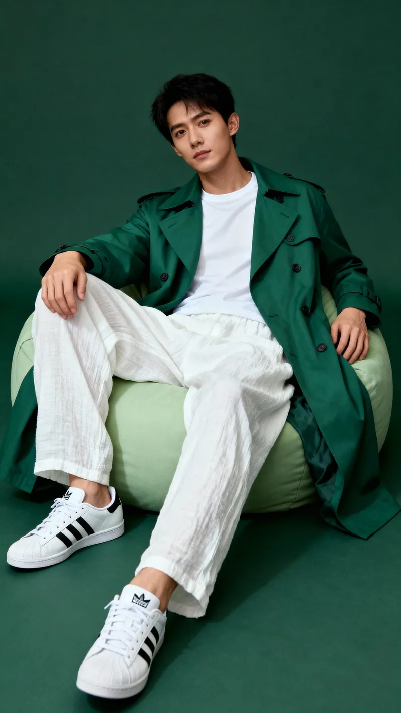 Stylish Portrait of a Young Man in Green Aesthetic