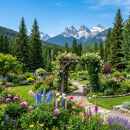 Beautiful Garden in Alberta, Canada | Vibrant Flowers & Towering Spruces
