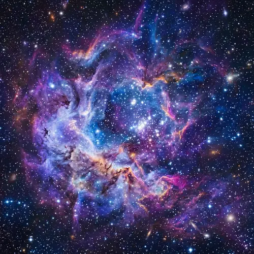 Cosmic Nebula: Vibrant Blues and Mesmerizing Purples