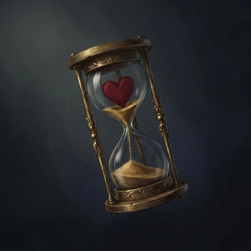 Suspended Miscarriage | Heart Trapped in Hourglass Illustration