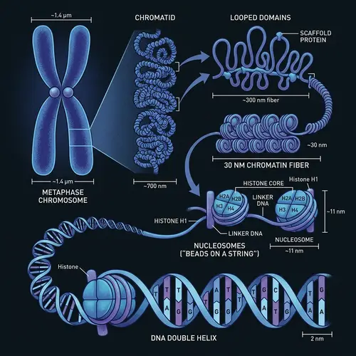 Microscopic Chromosome Structure in Blues & Purples