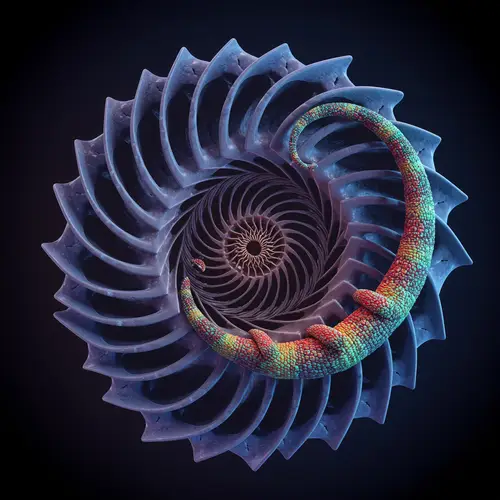 Centripetal Structure with Chameleon's Tail Art