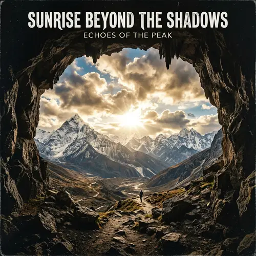 Cave Mouth Album Cover - Sunlit Mountains & Clouds