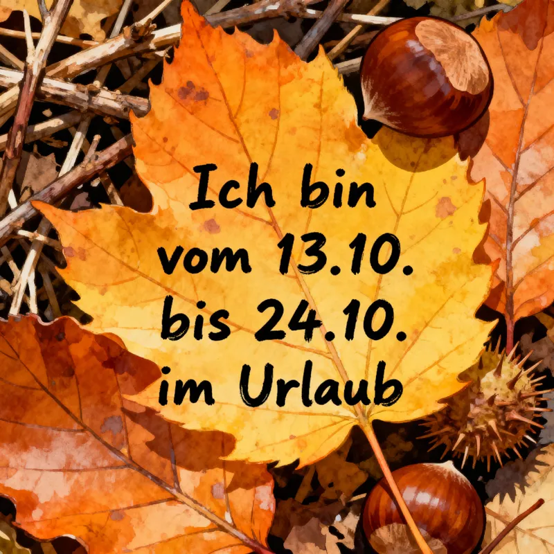 Autumn Vacation Notice: Oct 13 to Oct 24