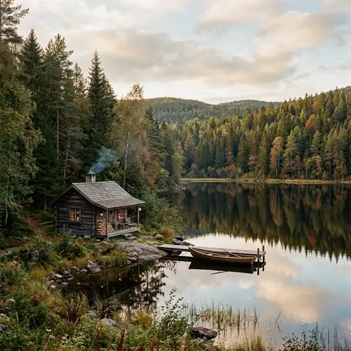 Charming Cabin by the Lake in a Lush Forest
