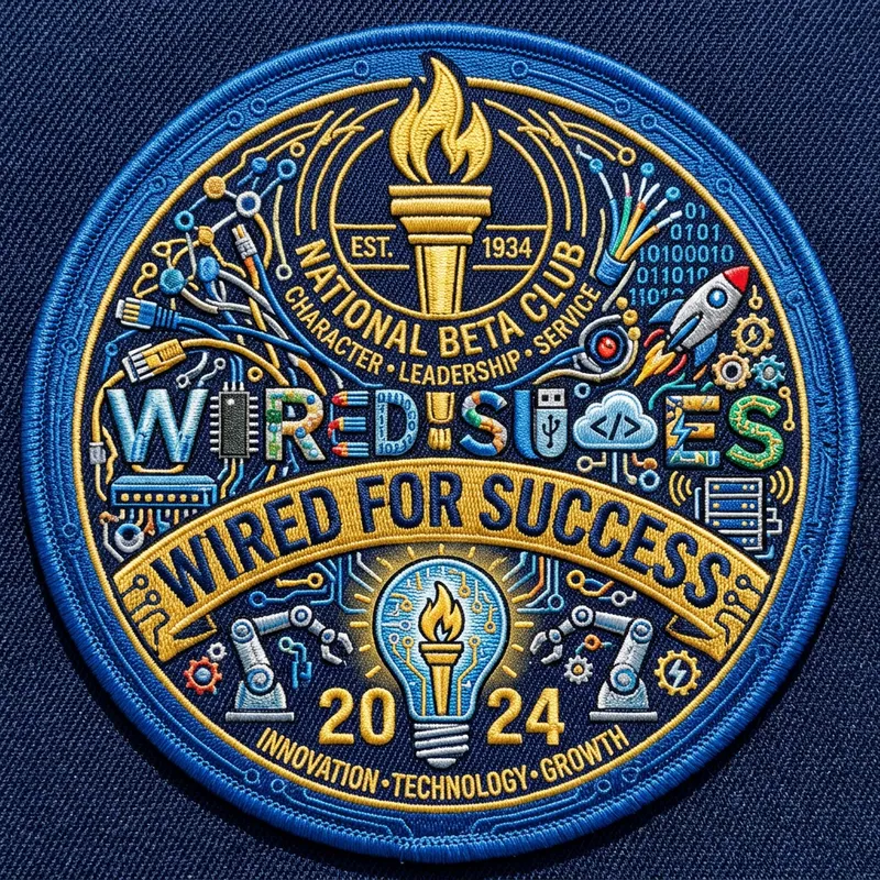 Wired for Success Beta Club Embroidery Patch Wired for Success Beta Club Embroidery Patch
