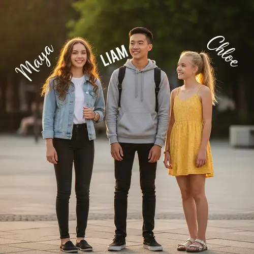 Picture of Three People: Two Girls and a Boy