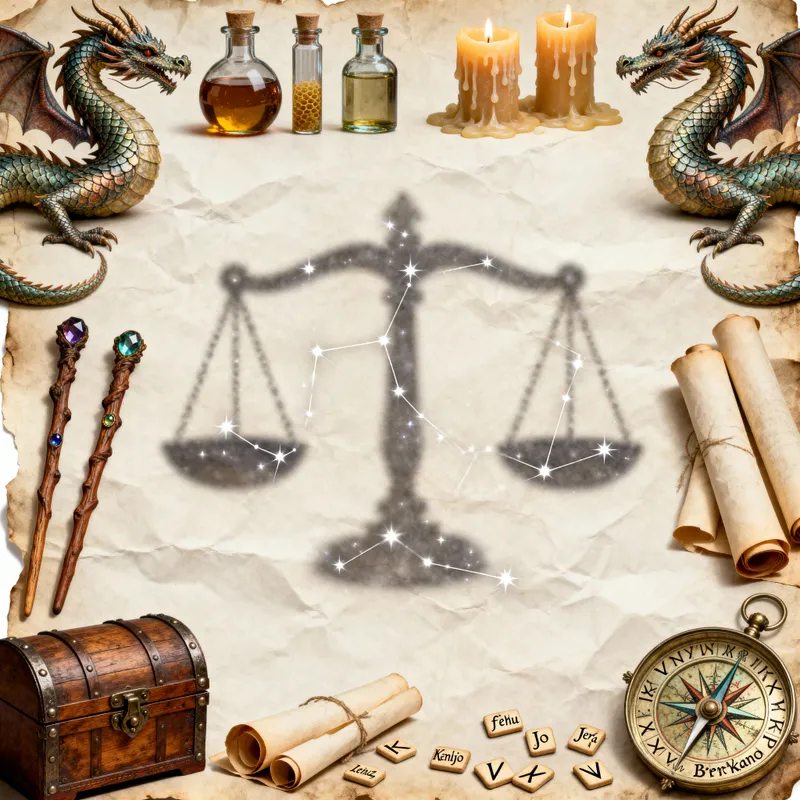 Old Style Scroll with Gothic Text and Dragons