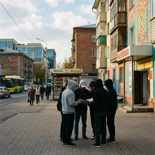 Youth Street Culture in Kazakhstan | Urban Scene with Young Individuals