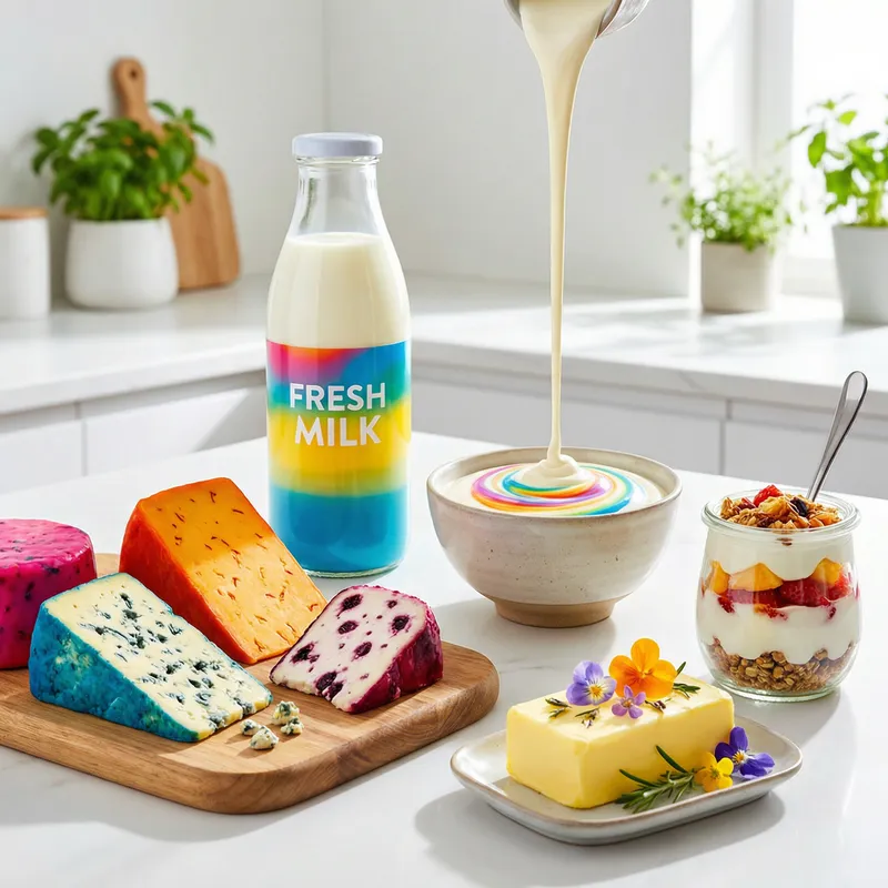 Modern & Vibrant Dairy Products: Fresh Milk, Cheese & More