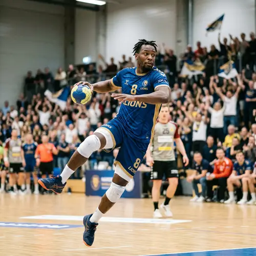 Agile Black Male Handball Player in Action | Sports Uniform