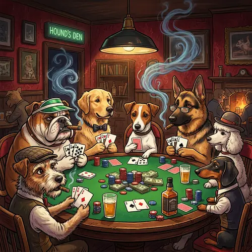 Diverse Dogs Poker Night: Engaging Game of Cards