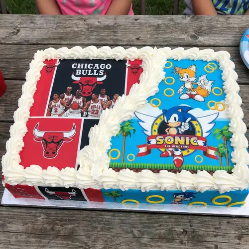 Chicago Bulls & Sonic Themed Cake