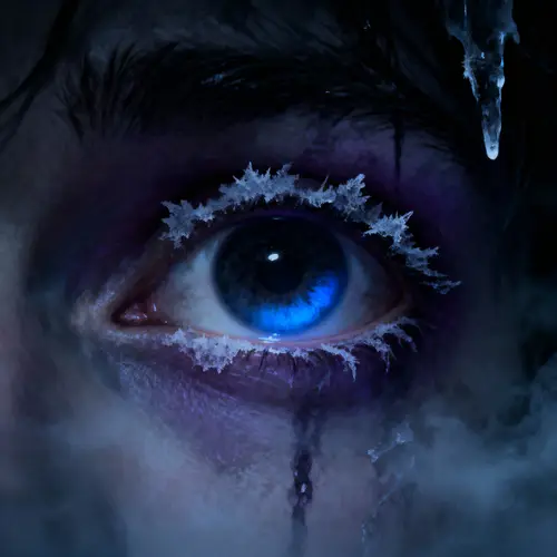 Chilling Noir Novel Cover with Striking Blue Eye