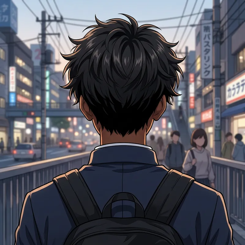 Anime Character: African-American Boy with Messy Hair