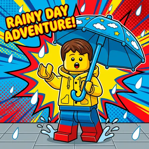 Colorful LEGO Boy in Raincoat - Kids' YouTube Art