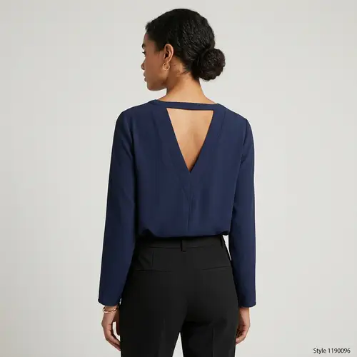 V Neck Blouse with Unique Back Design